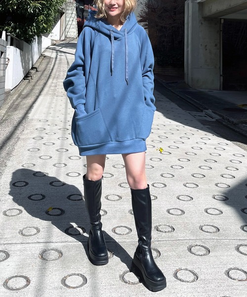 「SPIRALGIRL」 長袖ワンピース FREE グレー レディース_画像3