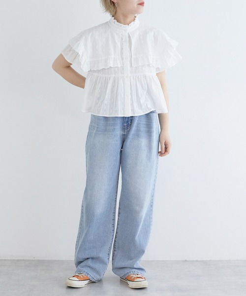 「w closet」 半袖ブラウス FREE ミント レディース_画像2