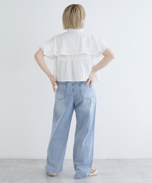 「w closet」 半袖ブラウス FREE ミント レディース_画像4