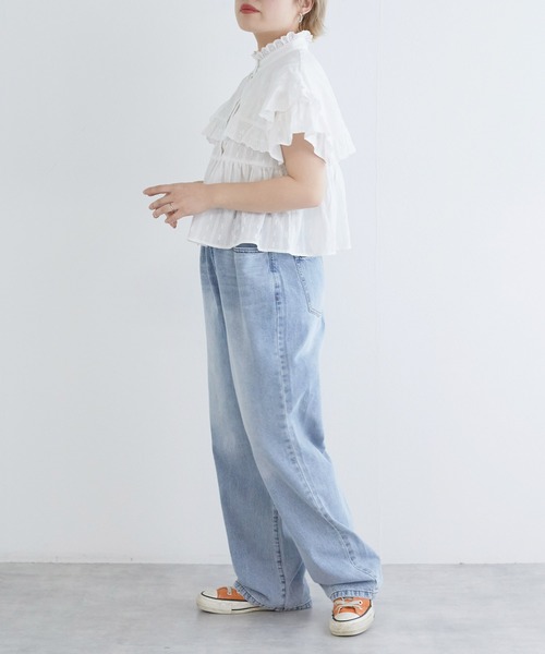 「w closet」 半袖ブラウス FREE ミント レディース_画像9