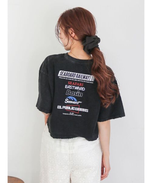 アングリッド    Tシャツ Ungrid（アングリッド） tシャツ エンブロイダリーダメージロゴTee