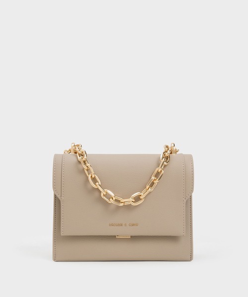「CHARLES & KEITH」 ショルダーバッグ S ライトベージュ レディース