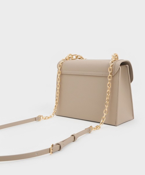 「CHARLES \u0026 KEITH」 ショルダーバッグ S ライトベージュ レディースの画像