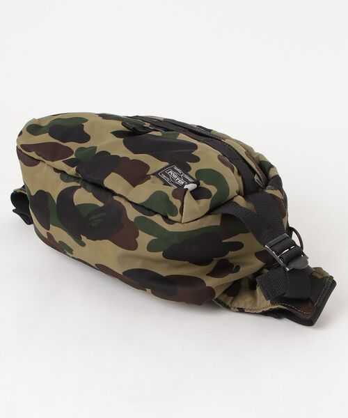 PORTER × APE コラボ ネイビー迷彩 ウエストバッグ A BATHING APE（アベイシングエイプ） カモフラージュウエストバッグ