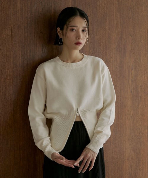 「feepur」 長袖ニット MEDIUM グレー レディース_画像8
