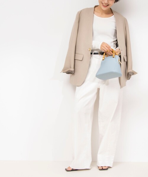 「Rie Miller」 ノーカラージャケット 38 ベージュ レディース_画像9