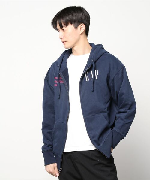 GAP（ギャップ） ジップアップパーカー L グレー メンズ : ZOZOTOWN