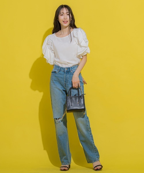 「VICKY」 半袖ブラウス M オレンジ レディース_画像3