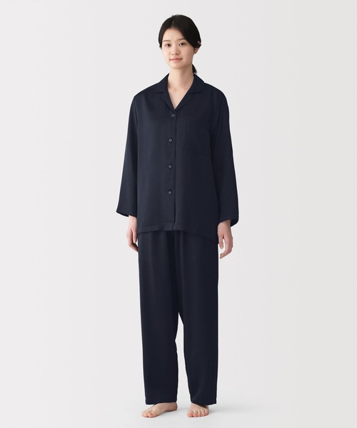 無印良品（MUJI） パジャマ ルームウェア 婦人 なめらかサテン 長袖