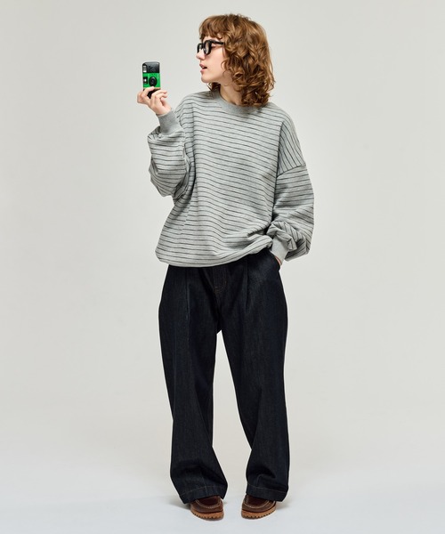 「WETTEMPT」 スウェットカットソー MEDIUM ネイビー メンズ_画像4