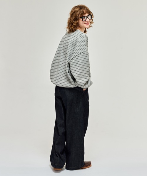 「WETTEMPT」 スウェットカットソー MEDIUM ネイビー メンズ_画像6