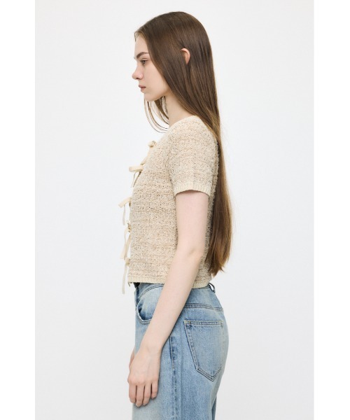 カーディガン FRONT RIBBON KNIT カーディガン レディースの画像