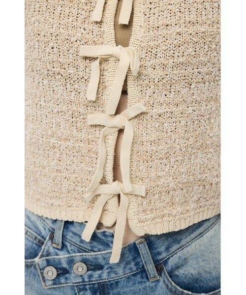 カーディガン FRONT RIBBON KNIT カーディガン レディースの画像