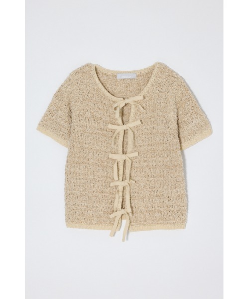 カーディガン FRONT RIBBON KNIT カーディガン レディースの画像