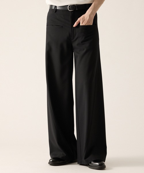 CLEL（クレイル） ワイドパンツ スラックス 「CLEL」Grace Cloth Front