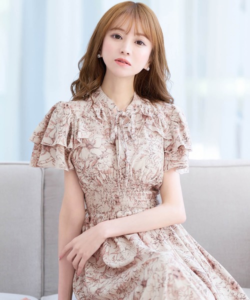 「emiriawiz」 半袖ワンピース MEDIUM ベージュ レディース_画像2