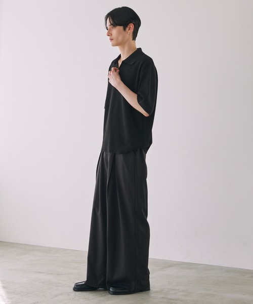 「LUENNA」 半袖ニット M ブルー メンズ_画像6