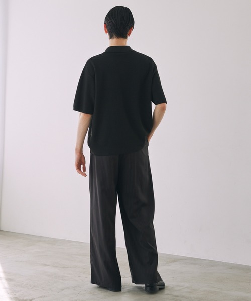 「LUENNA」 半袖ニット M ブルー メンズ_画像7