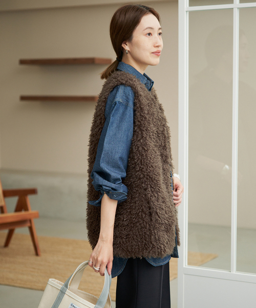 SLOBE IENA（スローブイエナ） ベスト ジレ シャギーフェイクファー