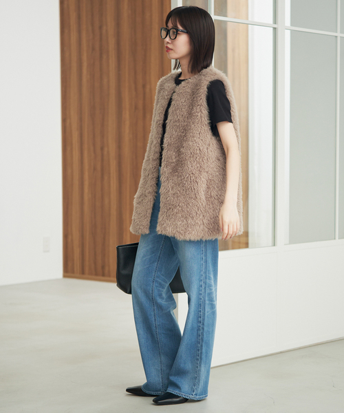 SLOBE IENA（スローブイエナ） ベスト ジレ シャギーフェイクファー