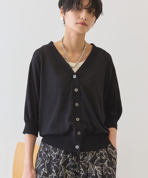 「AMERICAN HOLIC」 ニットカーディガン M ブラウン レディース_画像3