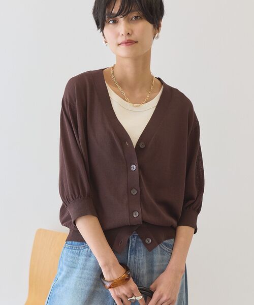 「AMERICAN HOLIC」 ニットカーディガン M ブラウン レディース_画像9
