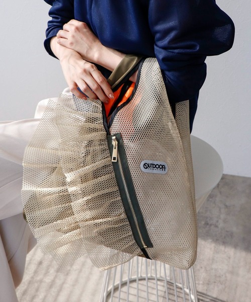 「OUTDOOR PRODUCTS」 トートバッグ FREE ブラック×カーキ レディース_画像6