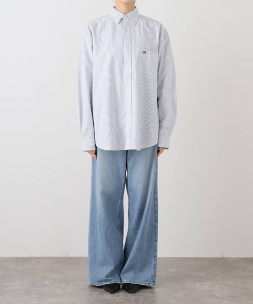 「journal standard L'essage」 「PARROTT CANVAS」長袖シャツ MEDIUM ブルー レディース_画像2