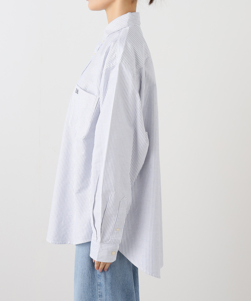 「journal standard L'essage」 「PARROTT CANVAS」長袖シャツ MEDIUM ブルー レディース_画像4