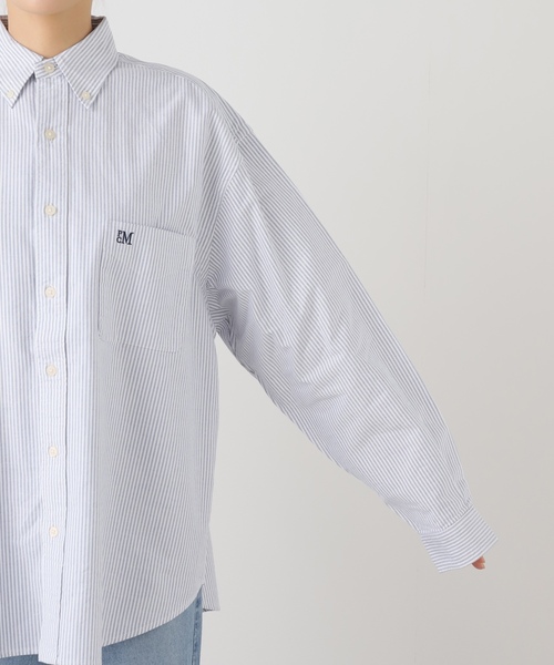 「journal standard L'essage」 「PARROTT CANVAS」長袖シャツ MEDIUM ブルー レディース_画像7
