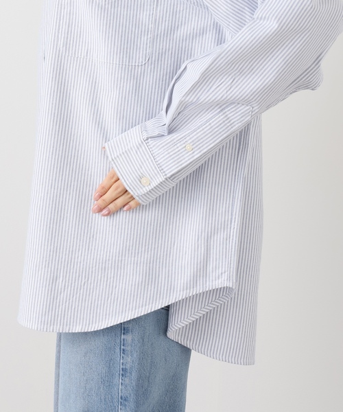 「journal standard L'essage」 「PARROTT CANVAS」長袖シャツ MEDIUM ブルー レディース_画像8