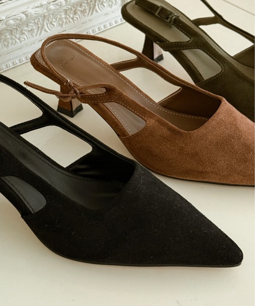 「on:nue」 ヒールサンダル 24.5cm ブラック レディース_画像5