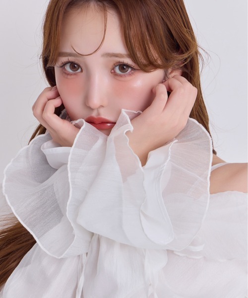 「one after another NICE CLAUP」 長袖チュニック FREE オフホワイト レディース_画像2