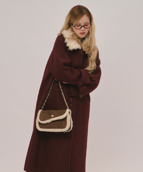 ムートン ハンドバッグ ボア ブラウン loin nuit ハンドバッグ boa hand bag / ボアハンドバッグ : ZOZOTOWN