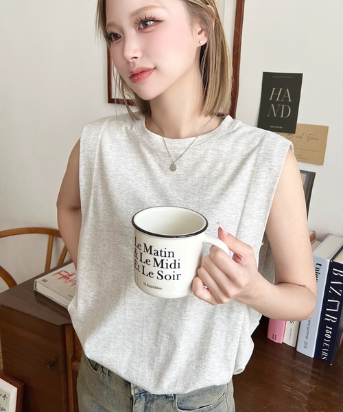 【着るたびに、輝く♡】エルメス ノースリーブTシャツ moment+ タンクトップ ノースリーブ 綿100％天竺.無地＆ボーダー