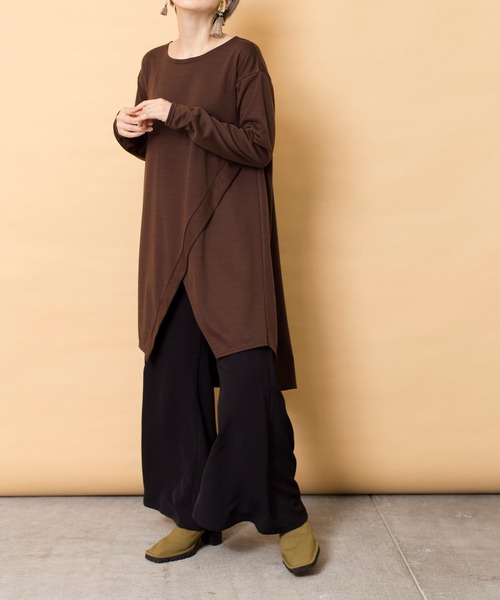 トソーで tシャツ Tシャツ アシンメトリー切替プルオーバー ZOZOTOWN PayPayモール店 - 通販 - PayPayモール サイズガイ