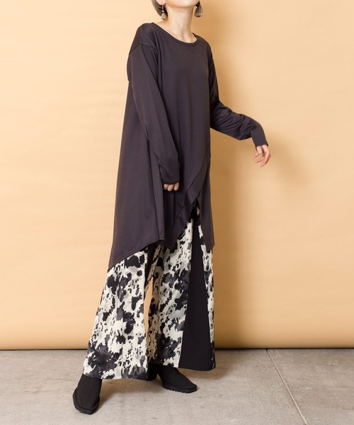 トソーで tシャツ Tシャツ アシンメトリー切替プルオーバー ZOZOTOWN PayPayモール店 - 通販 - PayPayモール サイズガイ