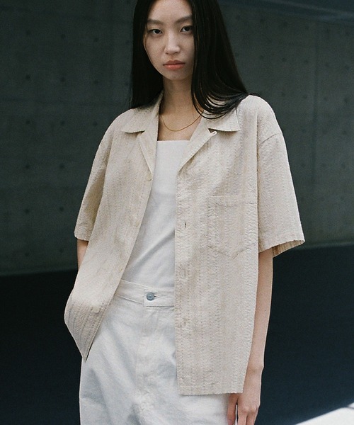 WYM LIDNM シャツ EMBROIDERY SHEER WASHER SHIRT メンズ レディース