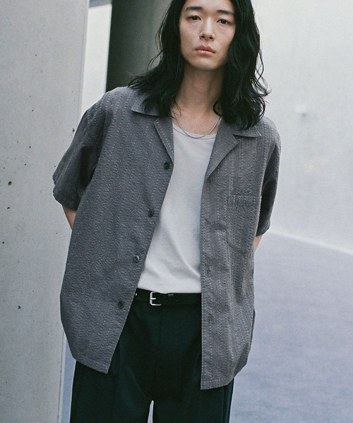WYM LIDNM シャツ EMBROIDERY SHEER WASHER SHIRT メンズ