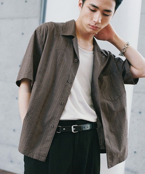 WYM LIDNM シャツ EMBROIDERY SHEER WASHER SHIRT メンズ