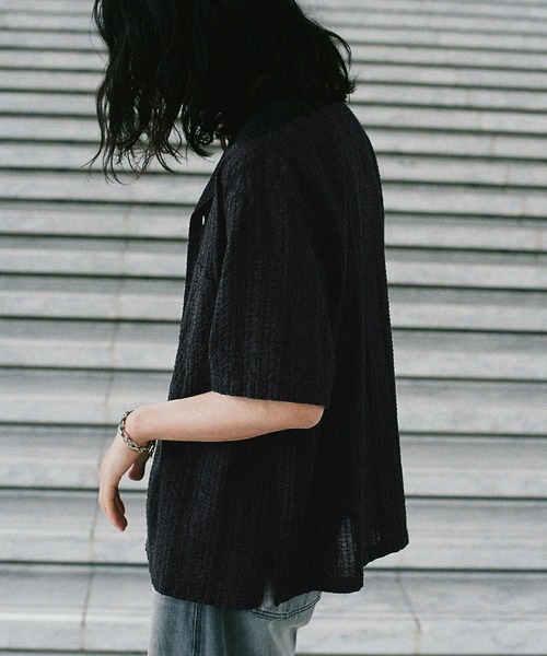 WYM LIDNM シャツ EMBROIDERY SHEER WASHER SHIRT メンズ