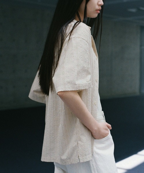 WYM LIDNM シャツ EMBROIDERY SHEER WASHER SHIRT メンズ