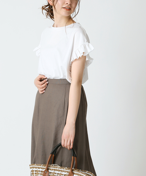B.C STOCK シャツ ブラウス フリル袖Tシャツ : ZOZOTOWN Yahoo