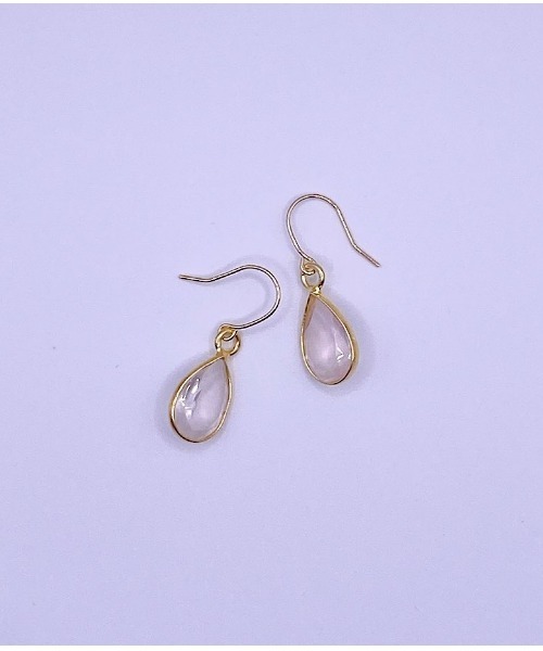 CERCA ピアス MUUKOJI/ペアシェイプファセットカット天然石の10K