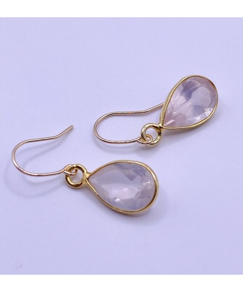 CERCA ピアス MUUKOJI/ペアシェイプファセットカット天然石の10K