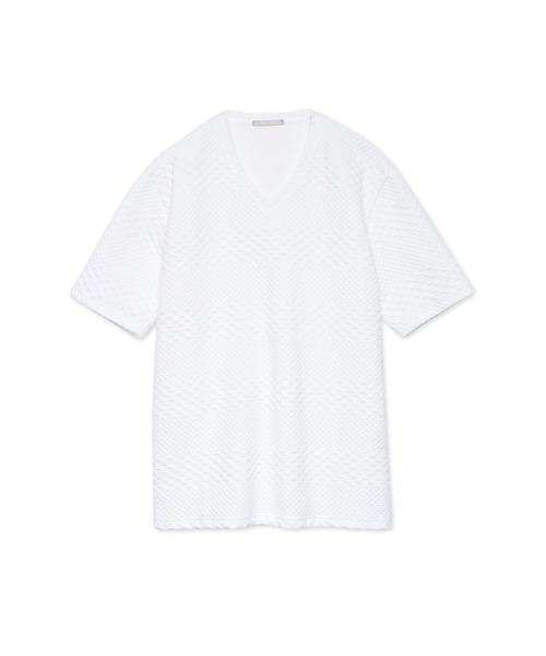 HIGH STREET∴ジオメトリックボーダーVネック半袖Tシャツ HIGH STREET tシャツ STREET∴ジオメトリックボーダーVネック