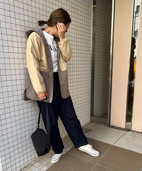 LBC（エルビーシー） ブルゾン アウター 配色切り替えキルトアウター