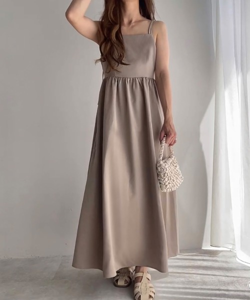 FILLOU ワンピース バックリボンフレアキャミワンピース