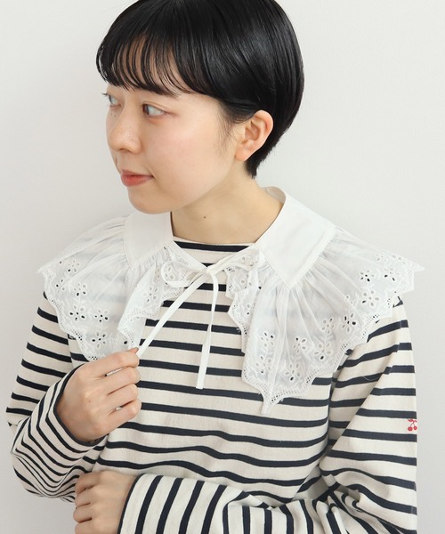 Dot＆Stripes CHILD WOMAN つけ襟 付け襟 ブロード・レースBIG