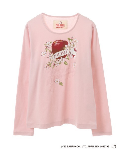tシャツ PINK HOUSE×HELLO KITTY One Point Graphic Long Sleeve T-shirt レディース